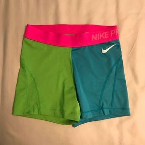 Multi color Nike pro spandex dry fit